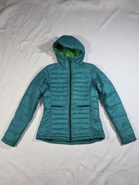 Columbia Hooded Powder Pillow Puff Teal And Green Jacket